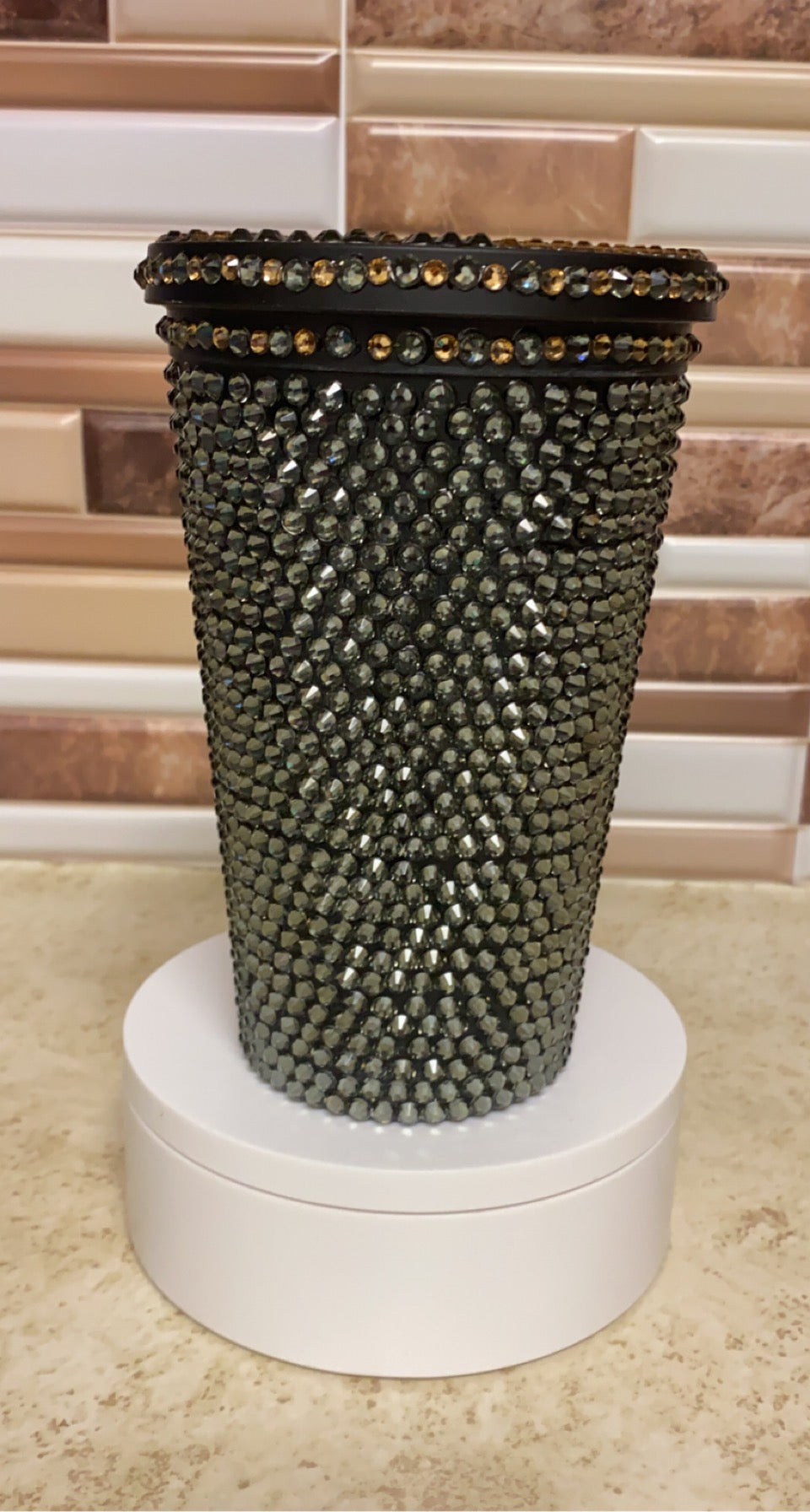 Bling Black & Gold16oz   Tumbler